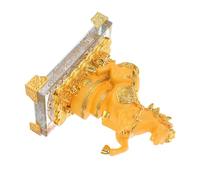 IMIKEYA Estatua de Caballo de Resina Feng Shui con Acabado Dorado Figura del Horóscopo Chino Decoración Vintage para Sala de y Oficina Adorno de Suerte para Hogar