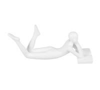 IMIKEYA Estatua de Resina Estilo Pensador, Figura Decorativa de Mujer Leyendo para Escritorio y Estantería, Escultura Artística Pequeña Adecuado para Decoración del Hogar y Oficina