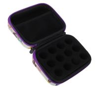 IMIKEYA Estuche de Almacenamiento para Frascos de Aceites Esenciales 15 Ml Bolsa de Viaje Portátil 12 Compartimentos Diseño Estampado de Mariposas y Cremallera Morada Funda