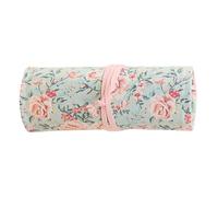 IMIKEYA Estuche Portátil Enrollable con Cuerda, Diseño Floral Elegante con 48 Ranuras para Lápices de Lona Adecuado para Dibujo y Bocetos