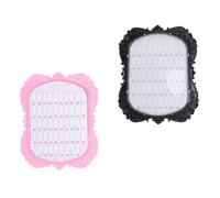 IMIKEYA Expositor de Uñas Postizas Estilo Europeo 2 Piezas 1 Rosa 1 Negro Números Marcados Tablero ABS Compacto y Ligero para Exhibición de Arte y Gel Salón de Belleza