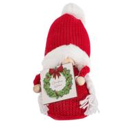 IMIKEYA Figura Enano Navideño Gorro de Punto y Pompón, Felpa, Rojo, para Decoración del Hogar y Fiesta Navideña, para Mujeres