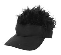 IMIKEYA Gorra de Béisbol Negra para Hombre y Mujer Peluca Integrada Visera Curva Ligera y Portátil para Protección Solar Actividades al Aire Libre y Uso Diario