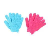 IMIKEYA Guantes Exfoliantes de Baño 4 Unidades Azul Verde y Rosa Fucsia Manopla de Masaje para Cuerpo y Espalda Toalla Tipo Guante para Eliminar Piel Muerta y Limpieza Diaria