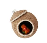 IMIKEYA Hamaca Colgante para Loros de Cuerda de Cáñamo Diseño Redondo y Fácil Instalación para Jaula en Casa, Nido Cálido y Decorativo para Mascotas