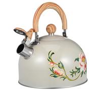 IMIKEYA Hervidor Silbante Portátil de Acero Inoxidable con Diseño Floral Resistente y Ligero para Estufa de Inducción y Gas Tetera para Agua y Té Cocina