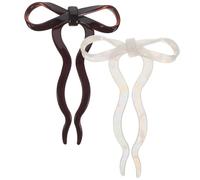 IMIKEYA Horquillas Francesas para Mujer Forma de Lazo y Diseño en U, Ligeras y Resistentes de Acetato, Ideales para Trenzas y Diferentes Ocasiones, Pack de 2