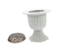 IMIKEYA Incense Cone Holder Cerámico Resistente al Calor con Tapa Quemador de Incienso Chino Vintage para Polvo Conos y Uso Zen Aromaterapia y Ceremonia del Té