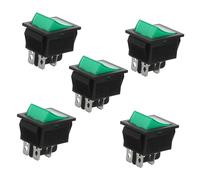 IMIKEYA Interruptor de Arranque y Parada 5 Botones en Forma de Barco, Color Verde, Plástico Resistente, Alta Potencia y Fácil de Operar para Equipos Marinos E Industriales