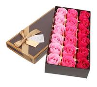 IMIKEYA Jabón de Flores Artificiales con Aroma Floral, 18 Piezas en Caja de Almacenamiento, Adorno Delicado para Baño o Porche, Obsequio Adecuado para Madre o Novia