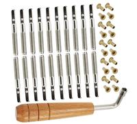 IMIKEYA Juego de 20 Clavijas de Metal para Cuerdas de Lira 20 Pasadores de Fijación y 1 Llave Accesorios para Arpa de Lira Profesional Piezas Duraderas para Mantenimiento y Afinación