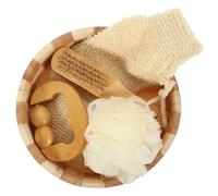 IMIKEYA Juego de 5 piezas para ducha de baño con cepillo de piedra pómez, lima de pies y guantes exfoliantes corporales para exfoliación y molienda de pies, adecuado para limpieza profunda de la