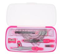 IMIKEYA Juego de Compás y Transportador para Estudiantes, Kit de Geometría de Plástico y Aleación, Ligero, Mediciones Precisas, para Diseño Arquitectónico y Uso en Casa