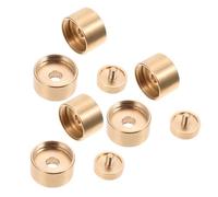 IMIKEYA Juego Pequeño de Hebillas de Latón Dorado para Botones y Cubiertas Inferiores de Trompeta, Accesorios para Instrumentos Musicales, Pistones Compatibles, Adecuado para Reparación