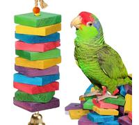 IMIKEYA Juguetes de Virutas de Madera para Loros 100 Piezas Multicolor Accesorio Masticable para Cuidado Dental Bloques Seguros para Pájaros Grandes Adecuado para Entretenimiento y