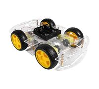 IMIKEYA Kit de Chasis de Coche Inteligente, 4 Ruedas con Motor de Engranajes, Codificador de Velocidad, Plataforma Educativa de Robótica con Control Remoto, de Línea de Obstáculos,