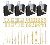 IMIKEYA Kit de Mecanismo para Reloj de Pared Eje Largo (13 18 20 24 6 Piezas), Movimiento de Cuarzo de Batería, Manecillas Variadas y Números para Reparación y Bricolaje, Partes del Reloj