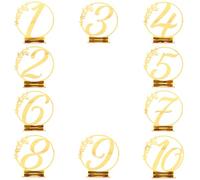 IMIKEYA Letreros de Mesa de Acrílico Dorado 10 Piezas para Banquetes y Bodas, Carteles Reservados Números 1-10, Tablero Decorativo para Planificación de Asientos y Eventos