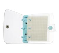 IMIKEYA Libreta Pequeña Cubierta Transparente de 3 Anillas, Cuaderno de Notas Mini Portátil Hojas Sueltas, Accesorio Multifunción para Estudiantes y Escritura Creativa, Color Azul