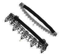 IMIKEYA Liga de Encaje Elástico Negro para Mujer Diseño Único y Antideslizante, Accesorio Delicado para Muslo Adecuado para Vestido de Boda