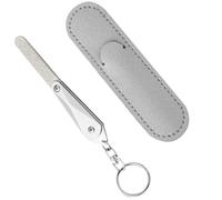 IMIKEYA Lima de Uñas de Acero Inoxidable Doble Cara para Manicura y Pedicura, Portátil con Estuche Protector, Adecuado para Uñas Naturales y Recorte Preciso