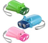 IMIKEYA Linterna de Mano 3 Piezas Diseño de Cerdo Linterna Portátil Compacta de Prensa Manual Ligera y Resistente para Exteriores y Uso Diario Color Aleatorio