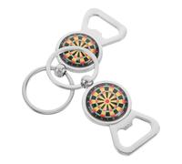 IMIKEYA Llavero Abridor de Botellas con Colgante de Dardo Metálico Resistente, Pack 2 Unidades, Accesorio Portátil para Bolso y Mochila, Obsequio Original para Hombres y Amantes de Dardos