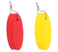 IMIKEYA Llavero Flotante Ovalado 2 Piezas en Pu y Aleación de Zinc, Colores Amarillo y Rojo, Llaveros Flotantes Pequeños para Llaves de Barco y Accesorios Decorativos Náuticos