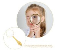 IMIKEYA Lupa Óptica de Mano Metálico Dorado, Aumento Alto para Lectura y Observación, Mango Ergonómico Vintage Portátil para Inspección y Uso Cotidiano