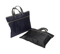 IMIKEYA Maletín Multifuncional para Portátil 2 Piezas, Bolso de Mano y Carpeta Organizadora de Tela Oxford con Cremallera y Asa, Colores Negro y Azul para Oficina y Reuniones de Negocios