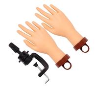 IMIKEYA Mano para Practicar Uñas Acrílicas Flexible y Realista de Silicona Suave con 2 Manos de Práctica y 1 Soporte para Técnica Profesional y Formación en Manicura