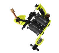 IMIKEYA Máquina de Tatuar de Bobina 8 Vueltas Estructura de Hierro Electropintado Color Amarillo Limón Diseño Ondas y Letras Herramienta Profesional para Salón de Tatuajes Suministro