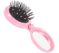 IMIKEYA Mini Cepillo de Viaje Airbag Masajeador Peine Redondo Pequeño Color Rosa Queso Mango Ergonómico Material ABS Ligero y Portátil para Uso Diario y Viajes