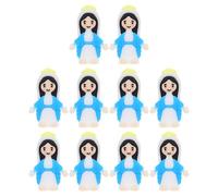 IMIKEYA Mini Figuras Religiosas Virgen María Azul Pequeño 5 Cm Resina para Fiesta Religiosa Pascua y Bautizo Decoración y Relleno 10 Piezas