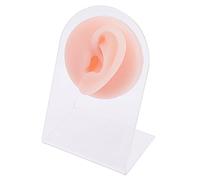 IMIKEYA Modelo de Oreja de Silicona para Práctica de Piercing y Acupuntura Soporte Acrílico para Exhibición de Pendientes Herramienta Duradera para Enseñanza y Clínica