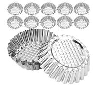 IMIKEYA Molde para Tartaletas de Huevo Reutilizable de Acero Inoxidable 20 Piezas Mini Moldes para Cupcakes y Muffins, Adecuado para Hornear en Casa y Reuniones Pequeñas