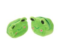 IMIKEYA Monedero Pequeño de Rana de Peluche Kawaii Cremallera, Mini Bolso Compacto para Mujer, Bolso Forma de Animal para Uso Diario y Llavero, Set de 2 Piezas, Color Verde