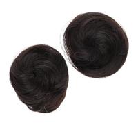 IMIKEYA Moños Postizos para Mujer 2 Piezas Pinza de Garra Moño Postizo Marrón y Negro Extensiones para Recogidos Voluminosos Accesorios para Bodas Fiestas y Uso Diario