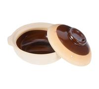 IMIKEYA Olla de Barro Marrón de Arcilla con Excelente Retención de Calor y Base Antideslizante para Cocinas en Hoteles y Hogares