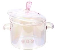 IMIKEYA Olla para Cocinar Ramen de Calentamiento Rápido de Vidrio Capacidad de 1400ml Adecuado para Cenas y Patios Fuerte Conductividad Térmica