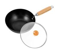IMIKEYA Ollas Wok De Plano Wok Para Estufa Sartén Utensilios De Cocina No Pequeños De Para Cocinar En Estufa De Inducción De Inducción Olla Para Freír Sartén Con Tapa