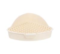 IMIKEYA Orinal para Conejos y Conejillos de Indias de Plástico Blanco Estructura de Doble Capa y Diseño Anticaída para Evitar Acumulación de Orina y Patas Atrapadas