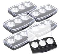 IMIKEYA Paleta de Sombras de Ojos Vacía Transparente con 3 Compartimentos, 10 Unidades, Estuche Compacto para Sombras, Lápiz Labial y Rubor, Material Duradero y Portátil para Maquillaje