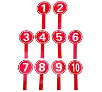 IMIKEYA Paletas manuales prácticas 10 Unidades Color Rojo con Estructura Estable para competencias y Uso en Eventos Deportivos