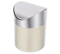 IMIKEYA Papelera de Escritorio Mini Inoxidable con Tapa Bote de Basura Práctico y Ligero para Mesa y Oficina para Reducidos y Almacenamiento de Residuos