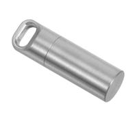 IMIKEYA Pastillero Pequeño de Acero Inoxidable Monomodelo, Llavero Portátil Tapa Hermética Resistente al Agua para Uso Exterior y Almacenamiento Seguro de Medicamentos