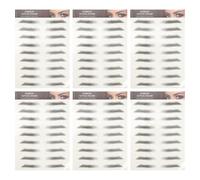 IMIKEYA Pegatinas 12 en 3D para Pelo Impermeables el Efecto Cejas Formas Unidades de Papel Transferencia y Tinta de SOYA para Probar Nuevas sin Dañar Tejido Cutáneo