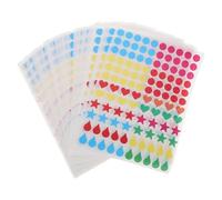 IMIKEYA Pegatinas de Recompensa Formas de Estrella, Corazón y Gotas de Agua, 50 Hojas Autoadhesivas de Papel Recubierto para Manualidades y Educación en Jardín de Infancia