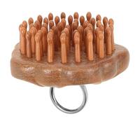 IMIKEYA Peine de Masaje del Cuero Cabelludo Portátil de Madera de Sándalo Púas Finas, Diseño Circular Anillo, Peine para Mujeres, Herramienta para Masaje y Estimulación Capilar