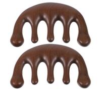 IMIKEYA Peine de Masaje Meridiano de Sándalo Natural Peine de Madera Maciza de Cinco Dientes Anchos para Cuero Cabelludo Masaje Relajante para Mujeres y Hombres Herramienta Portátil para